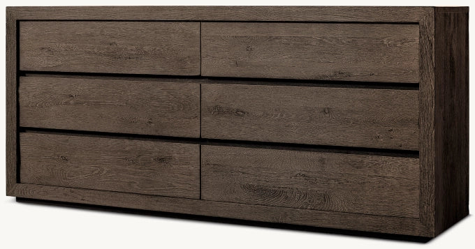 Drifted Reclaimed Oak 6-Drawer Dresser