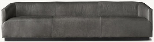 1950s Italian Leather Shelter Arm Sofa