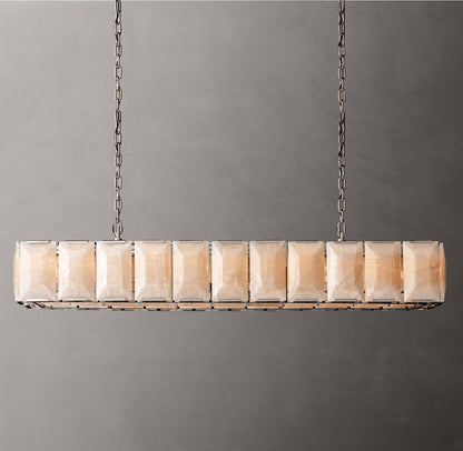 Harlow Calcite Rectangular Chandelier 74"
