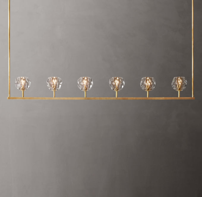 Boule De Cristal Clear Glass Linear Chandelier 60"
