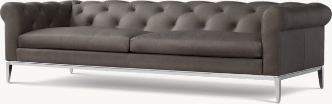 Italia Leather Chesterfield Sofa - Metal Base