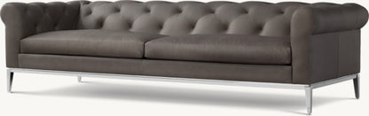 Italia Leather Chesterfield Sofa - Metal Base