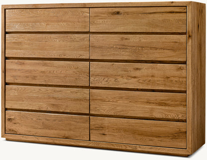 Reclaimed Oak Thin Frame 12-Drawer Dresser