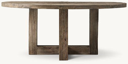 Reclaimed Rustic Oak Round Dining Table