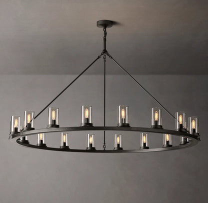 Ondra Round Clear Glass Chandelier 60"