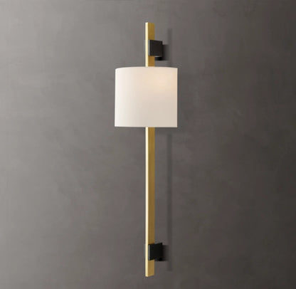 Vela Rectangular Bar Sconce - Round Shade