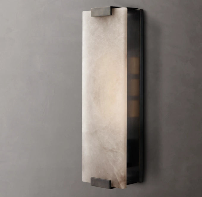 Hand-Carved Alabaster Grand Sconce
