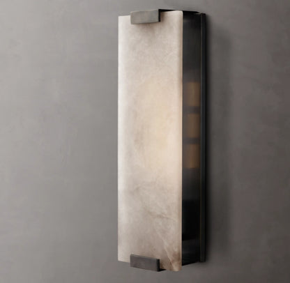 Hand-Carved Alabaster Grand Sconce