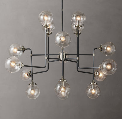 Bistro Globe Clear Glass Chandelier 56"