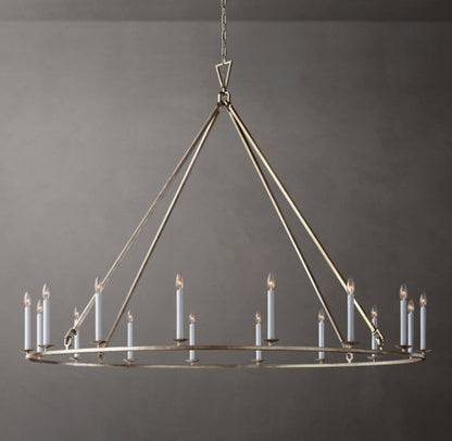 19TH C. ENGLISH OPENWORK ROUND CHANDELIER 72"