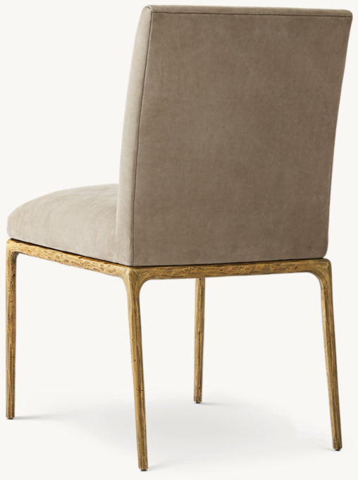 THADDEUS TRACK LEATHER DINING SIDE CHAIR