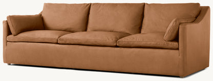 Cloud Leather Slope Arm 3-Cushion Sofa