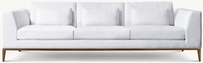 Italia Taper Arm 3-Cushion Sofa - Metal Base