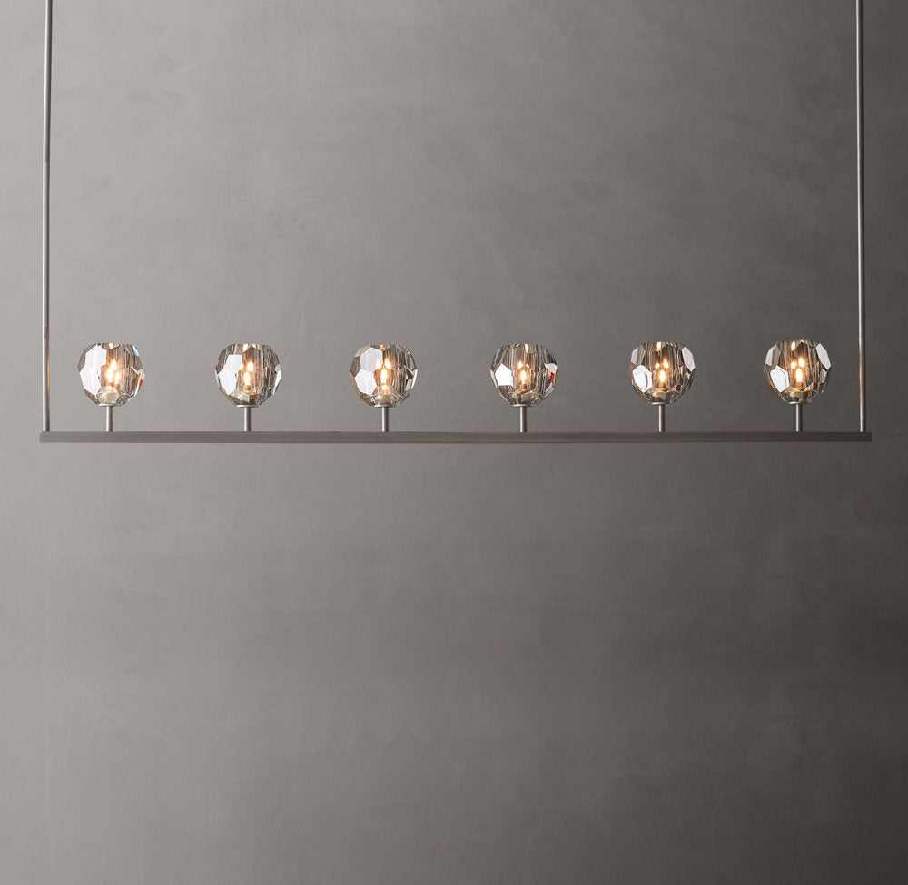 Boule De Cristal Smoke Glass Linear Chandelier 60"