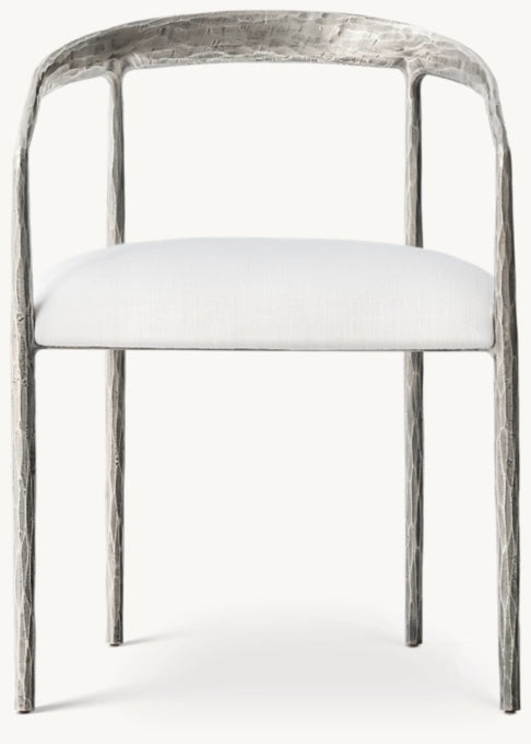 Thaddeus Curved Fabric Dining Armchair