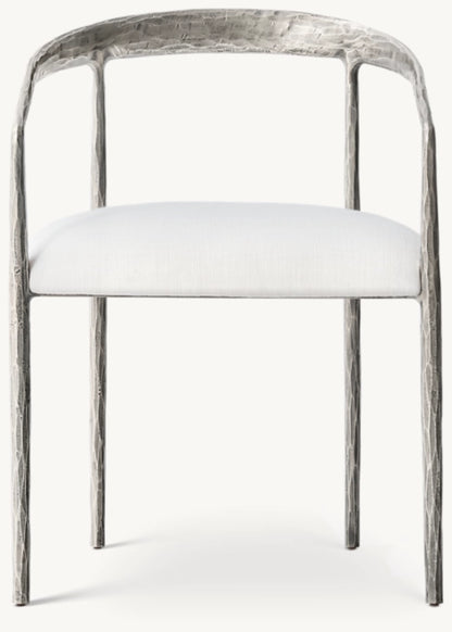 Thaddeus Curved Fabric Dining Armchair