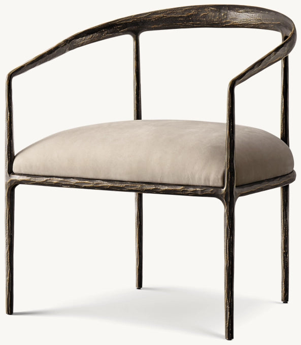 Thaddeus Leather Curved Chair