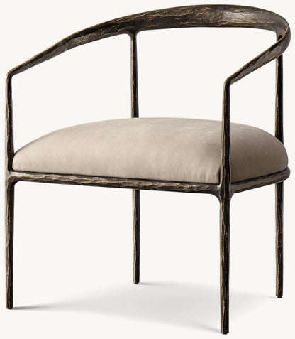 Thaddeus Leather Curved Chair