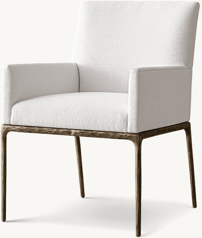Thaddeus Track Fabric Dining Armchair