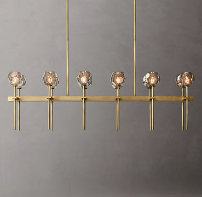 Boule De Cristal Smoke Glass Double Linear Chandelier 60"