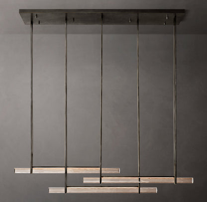 Audubon Crystal Triple Bar Linear Chandelier