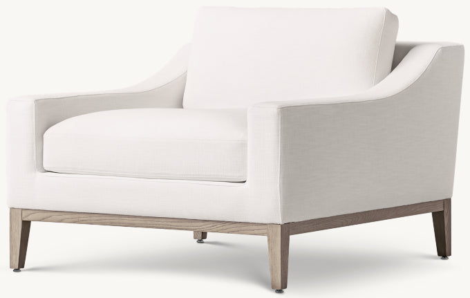 Italia Slope Arm Chair - Oak Base