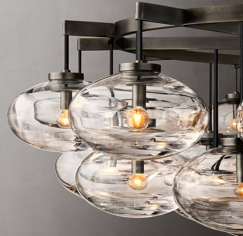 Cabrette Clear Glass Round Chandelier 60"