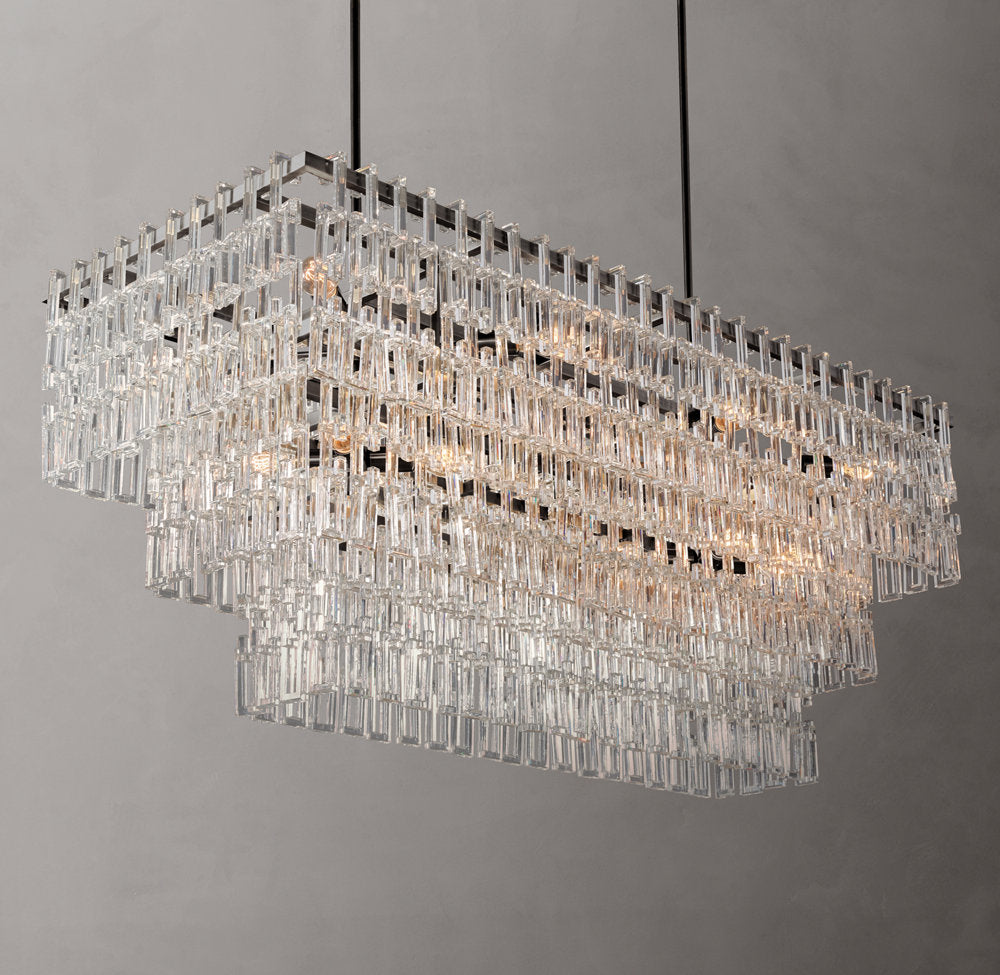 Marignan Tiered Rectangular Chandelier 60"