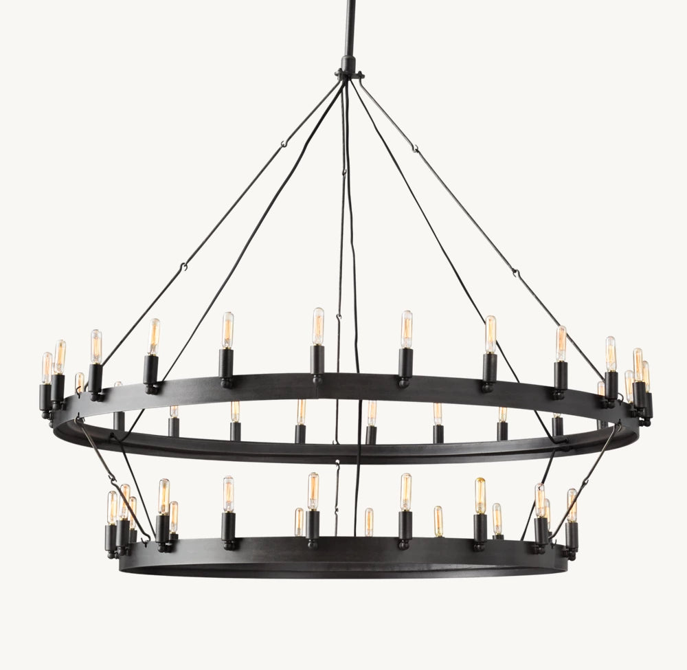 Camino Vintage Filament Two-Tier Chandelier 50"
