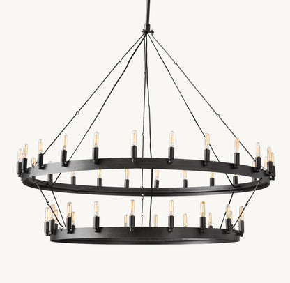 Camino Vintage Filament Two-Tier Chandelier 50"