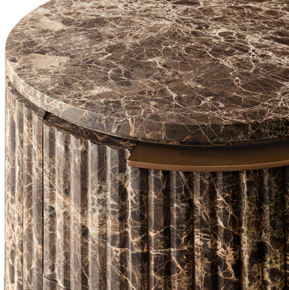 Byron Reeded Stone Closed Nightstand