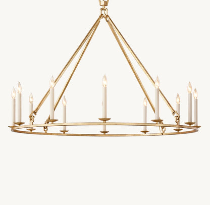 19th C. English Openwork Round Chandelier 50"