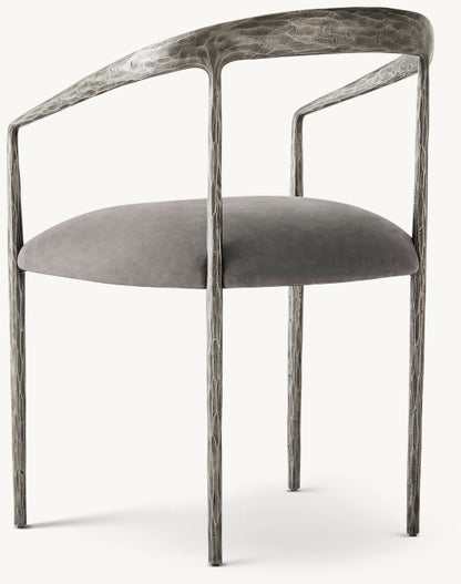 Thaddeus Curved Leather Dining Armchair