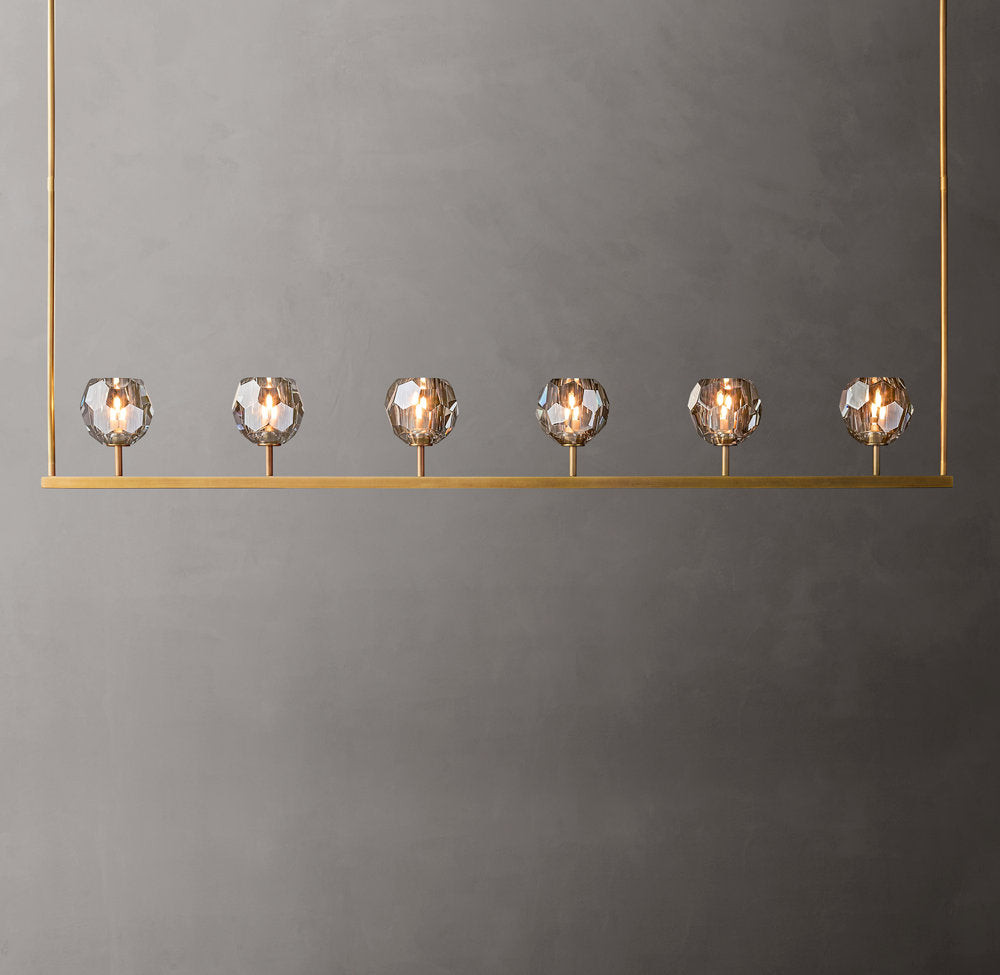 Boule De Cristal Smoke Glass Linear Chandelier 60"