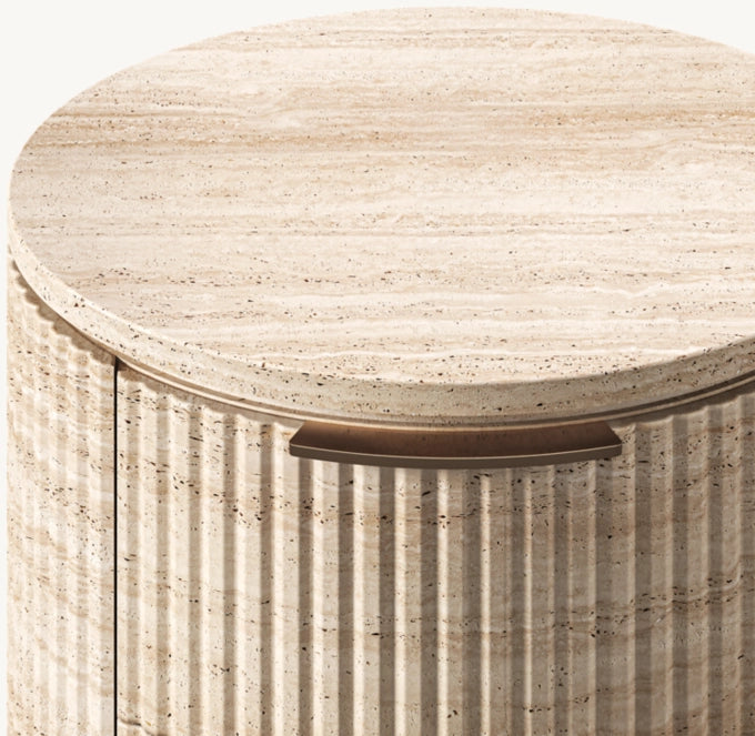 Byron Reeded Stone Closed Nightstand