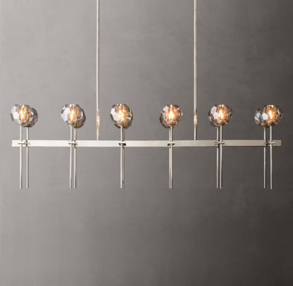 Boule De Cristal Smoke Glass Double Linear Chandelier 60"