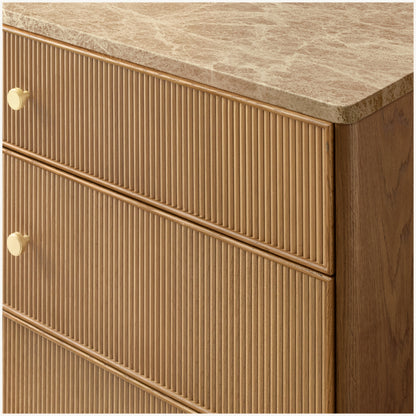 Genevieve Emperador Reeded 10-Drawer Dresser