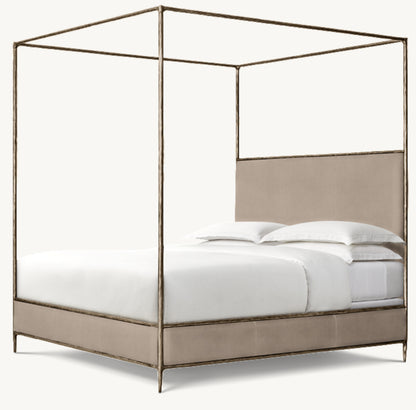 Thaddeus Leather Canopy Bed