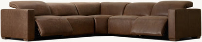 Lennon Recliner Modular Leather 5-Piece Corner Sectional