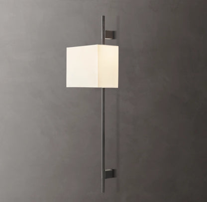 Vela Round Bar Sconce - Rectangular Shade