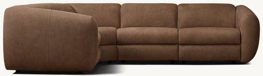 Monceau Recliner Modular Leather 4-Piece L-Sectional