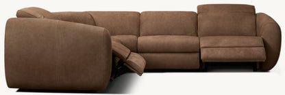 Monceau Recliner Modular Leather 5-Piece L-Sectional