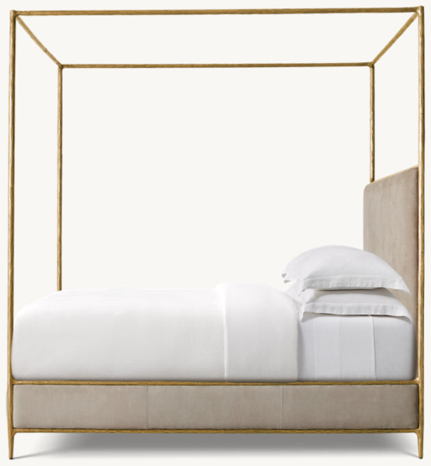 Thaddeus Leather Canopy Bed