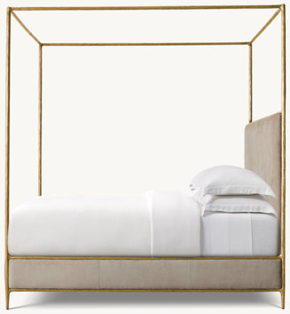 Thaddeus Leather Canopy Bed