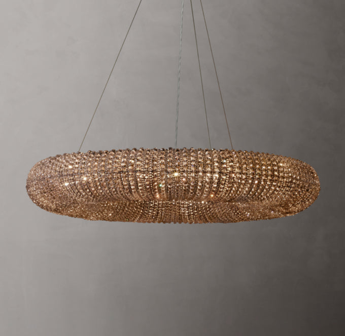 Crystal Halo Smoke Round LED Chandelier 41"