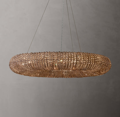 Crystal Halo Smoke Round LED Chandelier 41"