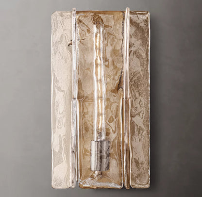 Lattice Clear Glass Sconce 15"