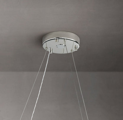 Crystal Halo Clear Round LED Chandelier 72"