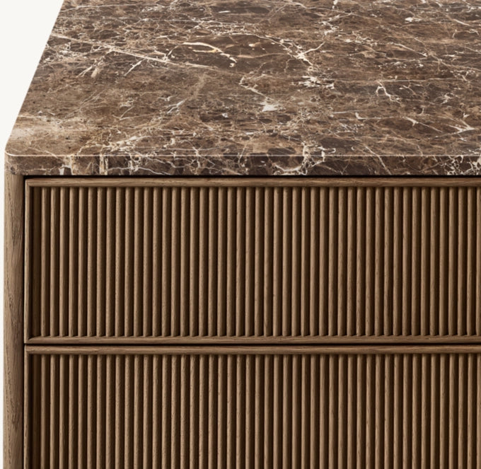 Genevieve Emperador Reeded 10-Drawer Dresser