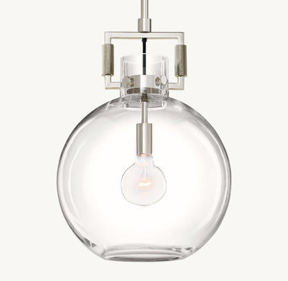 Machinist Glass Globe Pendant